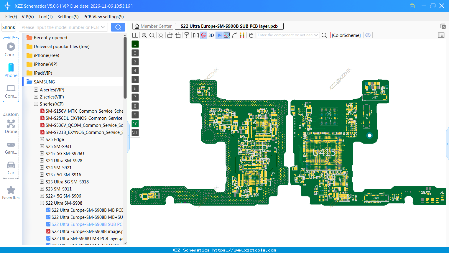SAMSUNG S22 Ultra Europe-SM-S908B SUB PCB Layer